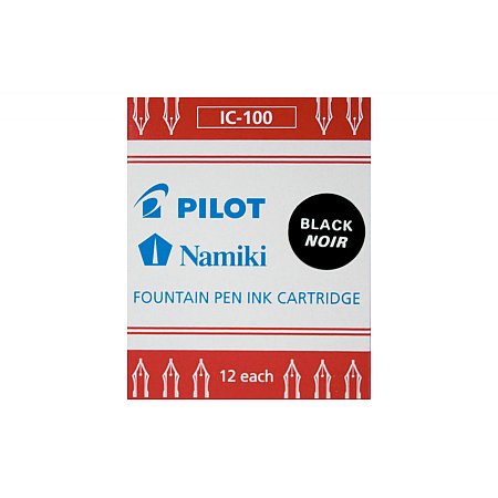 Pilot Fountain Ink Cartridges IC-100 (12 pcs) - Black