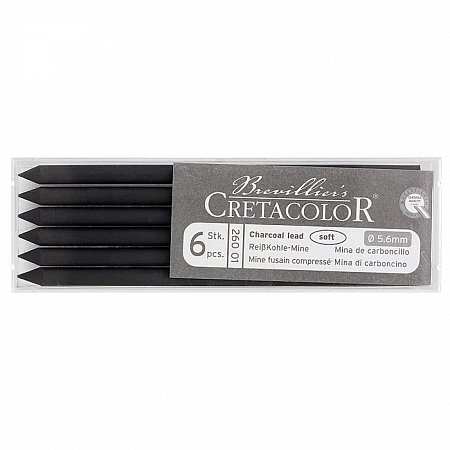 Cretacolor Artist Leads 5,6mm 001 Charcoal - Soft