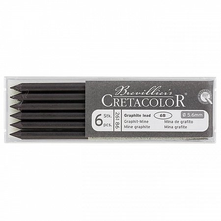 Cretacolor Artist Leads 5,6mm 186 Graphite Laed - 6B