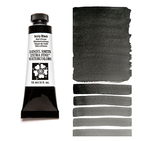 Daniel Smith Watercolor 15ml - 048 Ivory Black.