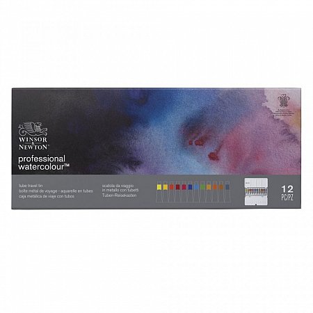 Winsor & Newton Professional Watercolour Tube Travel Tin - 12 x 5ml Tubes