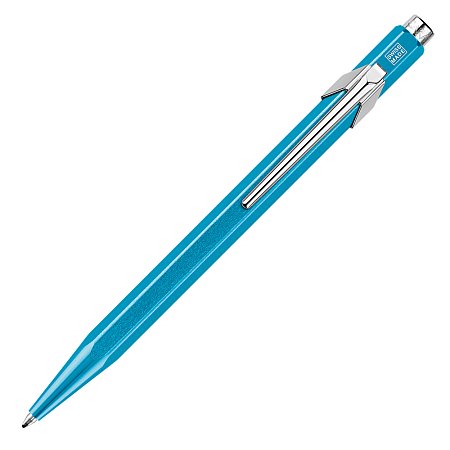 Caran dAche 849 Pop Line Ballpoint with case - Turquoise Metallic