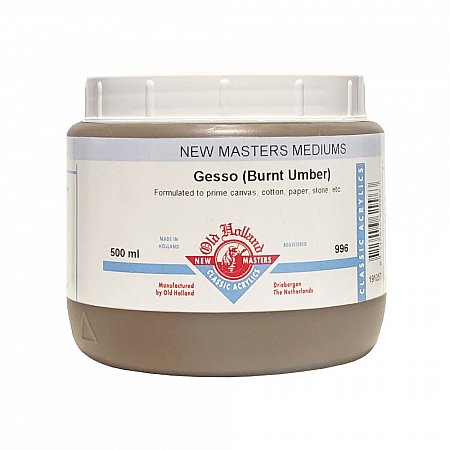 New Masters 996 500ml Gesso - Burnt Umber