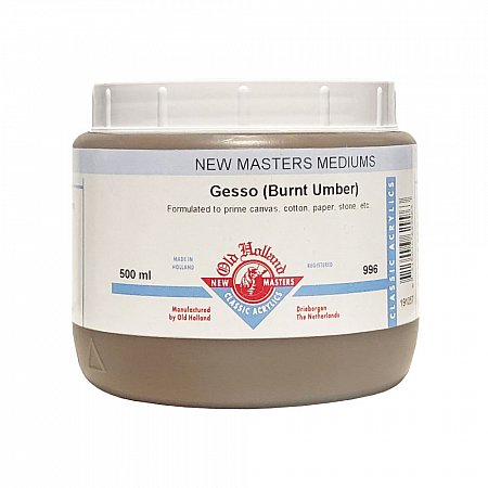 New Masters 996 500ml Gesso - Burnt Umber