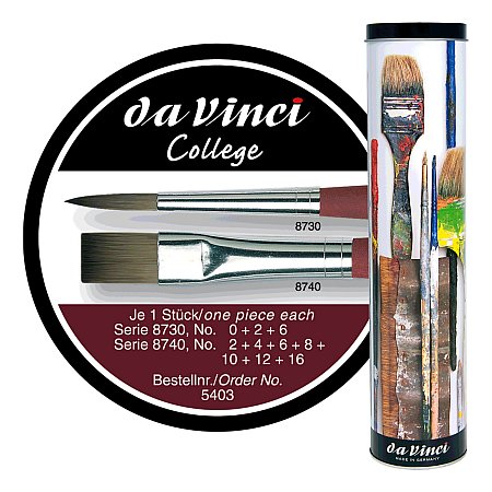 Da Vinci College set with 10 brushes + metal tube gift box