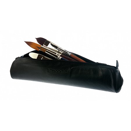 Escoda, black leather bag nr 8805 for watercolor brushes