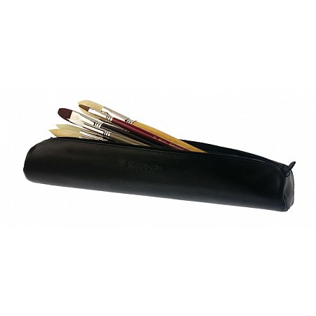Escoda, black leather bag nr 8810 for oil brushes
