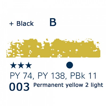 Schmincke Pastels, 003 permanent yellow 2 light - B