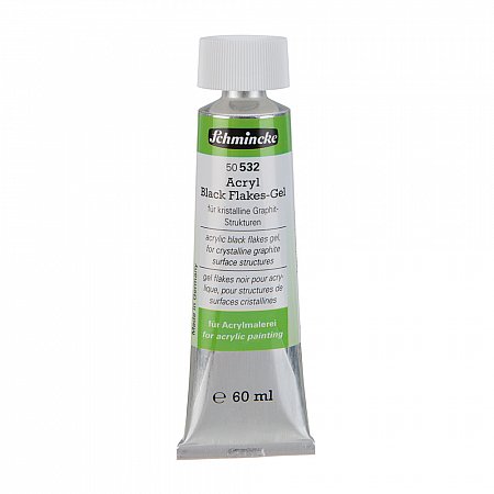 Schmincke Acrylic black flakes gel - 60ml.