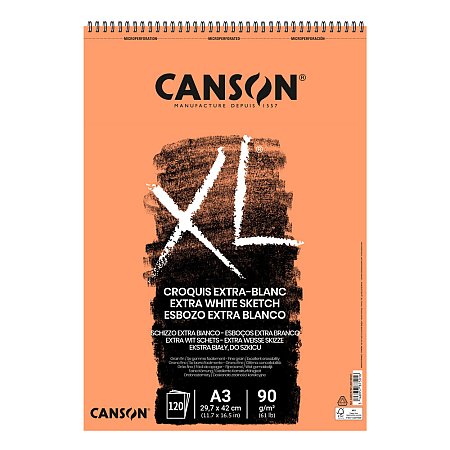 Canson XL Extra Blanc, 90g 120 sheets spiral - A3