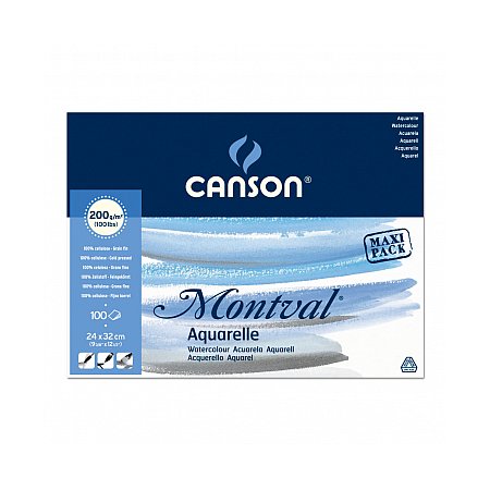 Montval Maxi Pack 100 Sheet Pad 200g grain fin - 24x32cm