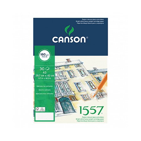 Canson 1557 Dessin 180g 30 sheets glued - A3