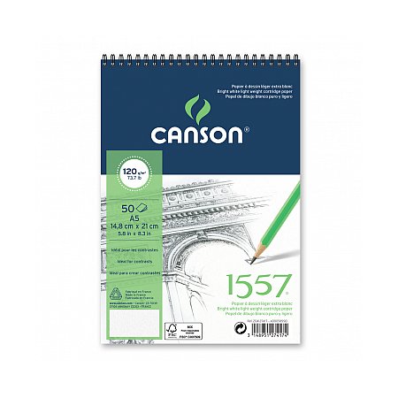 Canson 1557 Sketch 120g 50 sheets spiral - A5