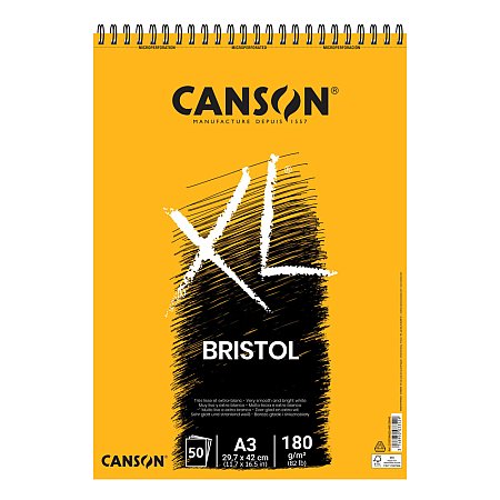 Canson XL Bristol, 180g 50 sheets spiral - A3