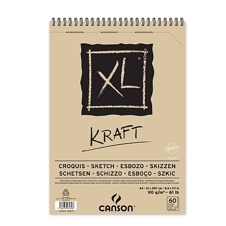 Canson XL Kraft, 90g 60 sheets spiral - A4