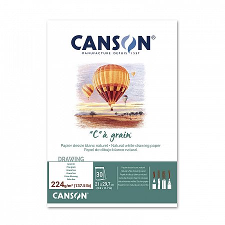 Canson C A Grain, Dessin 30 sheets pad 224g - A4