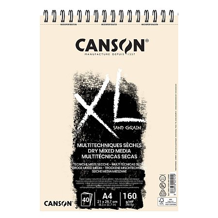 Canson XL Dry Mixed Media Sand Grain 40 Sheets 160g - A4 Natural