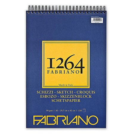 Fabriano 1264 Sketch 90g Spiral 120 Sheets - A3