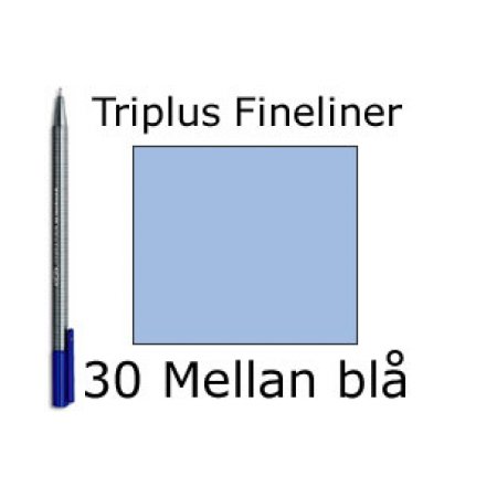 Staedtler, Triplus Fineliner 0.3mm - 30 mellan blå