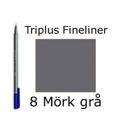 Staedtler, Triplus Fineliner 0.3mm  - 8 mörk grå