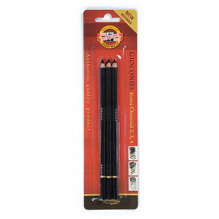 Koh-I-Noor, Gioconda Artificial Extra Charcoal Pencils 8811/2,3,4 - set