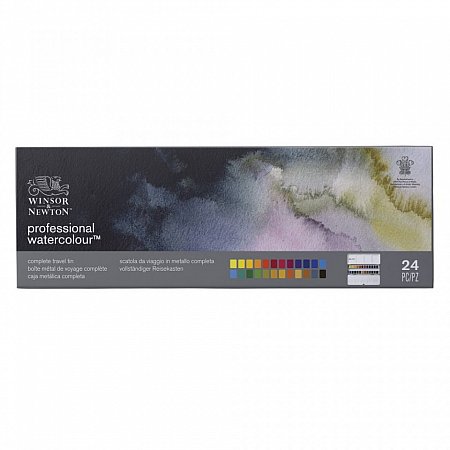 Winsor & Newton Professional Watercolour Complete Travel Tin - 24 Half Pans