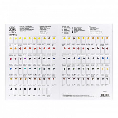 Winsor & Newton Professional Watercolour 109 Dot Colour Chart