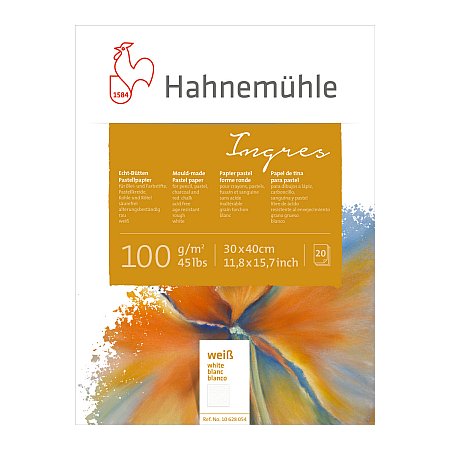 Hahnemuhle Mould-made Ingres, pad 20 sheets, White - 30x40cm