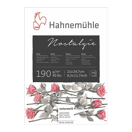 Hahnemuhle, Sketch Nostalgie, block 190g, limmad, 50 ark - A4