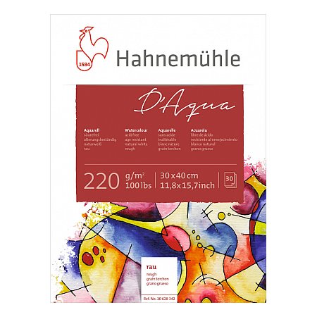 Hahnemuhle d'Aqua,block 220g 30 ark Rough - 30x40cm