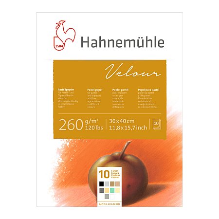 Hahnemuhle, pastellblock Velour, 10 färger 260g 10ark - 30x40cm