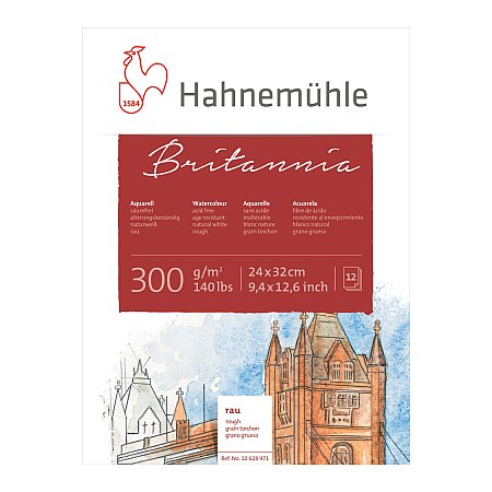 Hahnemuhle Britannia, block 300g,12 ark, rough - 24x32cm