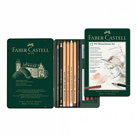 Faber-Castell Pitt Monochrome 12-set