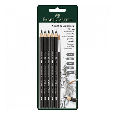 Castell 9000 Graphite Aquarelle, 5-set + pensel