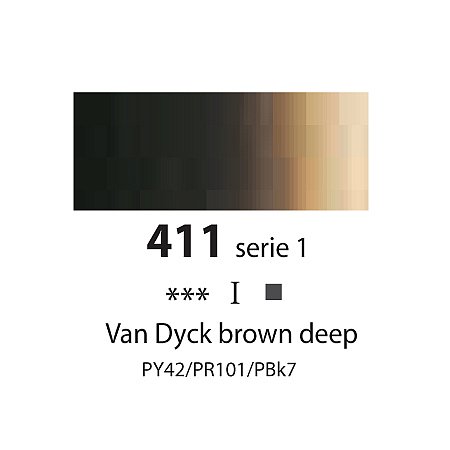 Sennelier Extra Fine Oil, 40ml - 411 Van Dyck Brown Deep