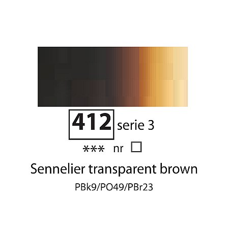 Sennelier Extra Fine Oil, 40ml - 412 Sennelier Transparent Brown 