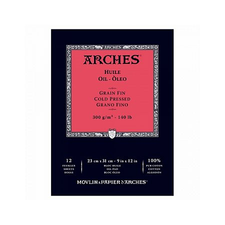 Arches Huile, block 300g, 12 ark, Grain Fin - 23x31cm