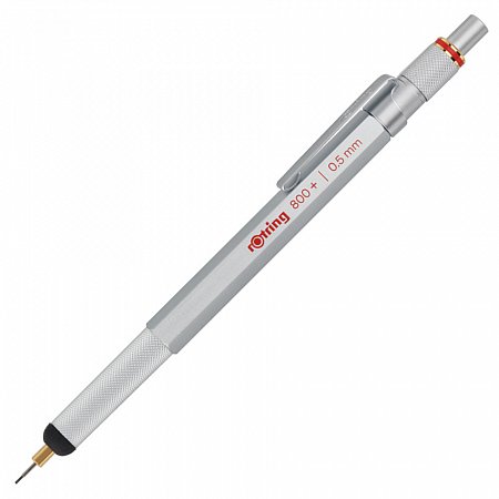 Rotring 800+ Silver Mechanical Pencil + Stylus - 0.5mm 