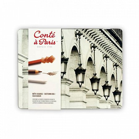 Conte a Paris Sketching Box 18 Assorted Sketching Pencils & Crayons