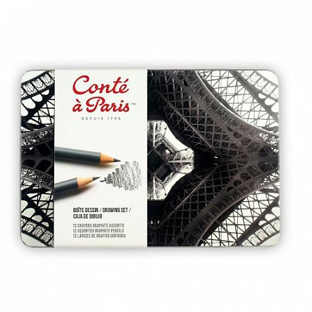 Conte a Paris Drawing Set 12 Assorted Graphite Pencils