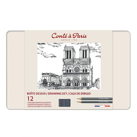 Conte a Paris Drawing Set 12 Assorted Graphite Pencils
