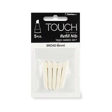 Touch Marker, 5st. Refill Nibs - Broad (6mm)