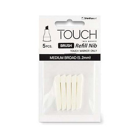Touch BRUSH Marker, 5st. Refill Nibs - Medium Broad (5,2mm)