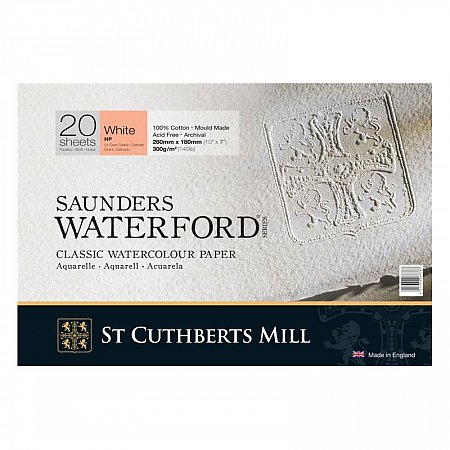 Saunders Waterford block 20 sheets 300g HP (Hot Pr) - 26x18cm