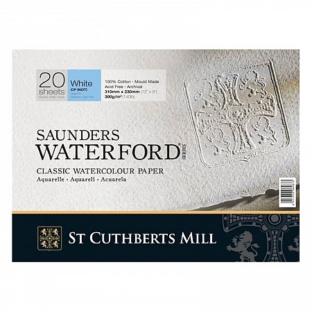 Saunders Waterford block 20 sheets 300g CP/NOT (Cold Pr) - 31x23cm