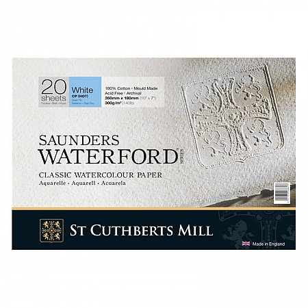 Saunders Waterford block 20 sheets 300g CP/NOT (Cold Pr) - 26x18cm