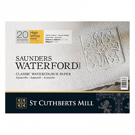 Saunders Waterford H-White block 20 sheets 300g Rough - 31x23cm