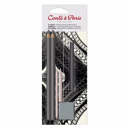 Conte a Paris Drawing Set 6 Assorted Pecils & Charcoals