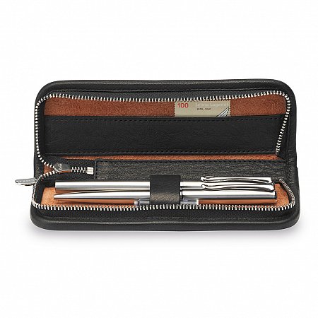 Sonnenleder Grass Leather Pencil Case for 3 Pens - Black