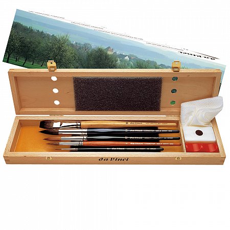 Da Vinci Water Colour Brush Set 5240 - 5 brushes in wooden box